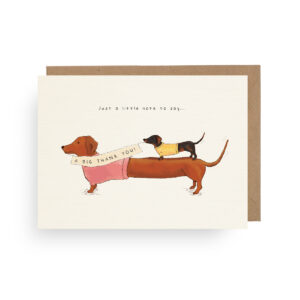 Yellow & Pink Sausage Dogs Unique Dachshund - A6 Congratulations Card