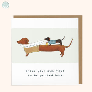 Blue & Green Sausage Dogs Dachshund - Square Congratulations Card