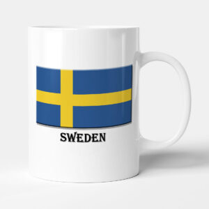 Mug showing the Flag of Sweden