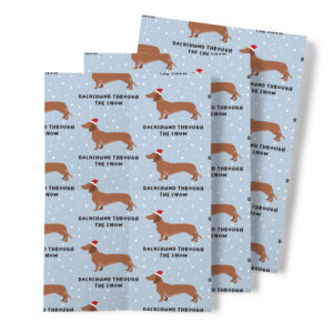 Dachshund Through The Snow Medium Christmas Gift Wrap