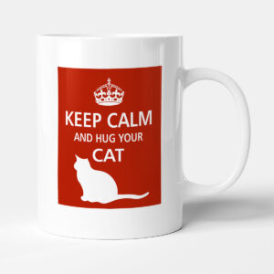 Pet Lover Designer Mug - Keep Calm And Hug Your Cat