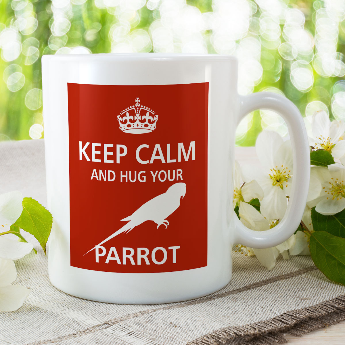 Designer Mug - Keep Calm And Hug Your Parrot - Image 2