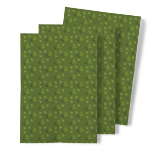Dark Green Fern Leaves Medium Floral Gift Wrap
