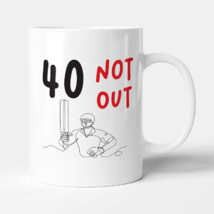 40 Not Out - Cricket Gift 40th Birthday Mug