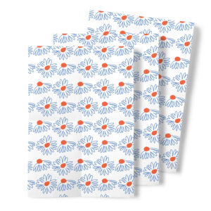 Blue Flowers - Medium Birthday Wrapping Paper