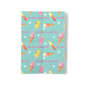 This bright pattern is the perfect wrapping paper for Valentines gifts, Anniversary or any other occasion, for that heart melter in your life!