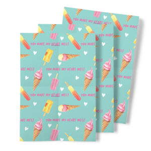 This bright pattern is the perfect wrapping paper for Valentines gifts, Anniversary or any other occasion, for that heart melter in your life!