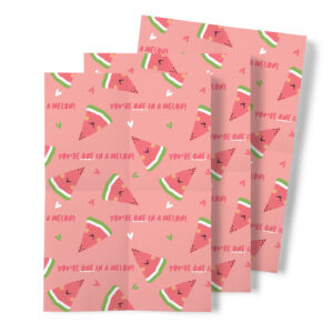You're One In A Melon - Medium Water Melon Valentines Wrapping Paper