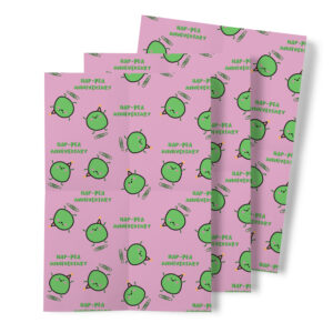 Hap-Pea Anniversary - Medium Valentines Wrapping Paper