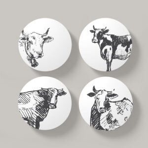 4X Cow Coasters - Coaster Set