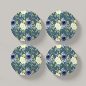 4X Blue Floral Coasters - Coaster Set