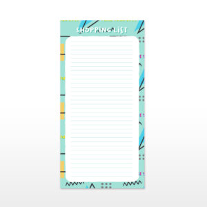 80s Patterned Lined Shopping List - Long Notepad