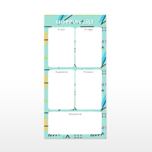 80s Patterned Shopping List Locations - Long Notepad