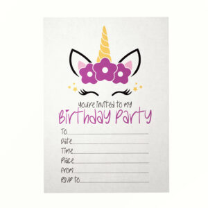 Unicorn Birthday Party Invitations