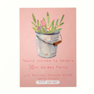 Flower Pot Personalised Birthday Invitations