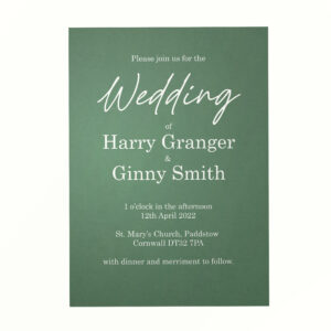 Sage Green Personalised Wedding Invitations