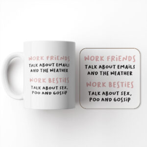 Work Friends & Work Besties - Gift Mug and Coaster Set