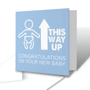 This Way Up - New Baby Greetings Card