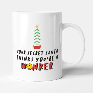 Your Secret Santa Thinks You're A W*nker - Gift Funny Christmas Mug