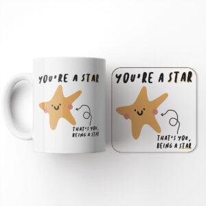 You're A Star - Funny New Job Mug and Coaster Set Gift