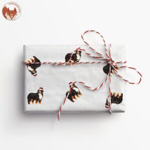 Bernese Mountain Dog Christmas Gift Wrap / Festive Santa Dog Pattern / E_XMAS_GW_025 / Medium