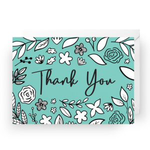 Floral Elements Thank You - A6 Greetings Card