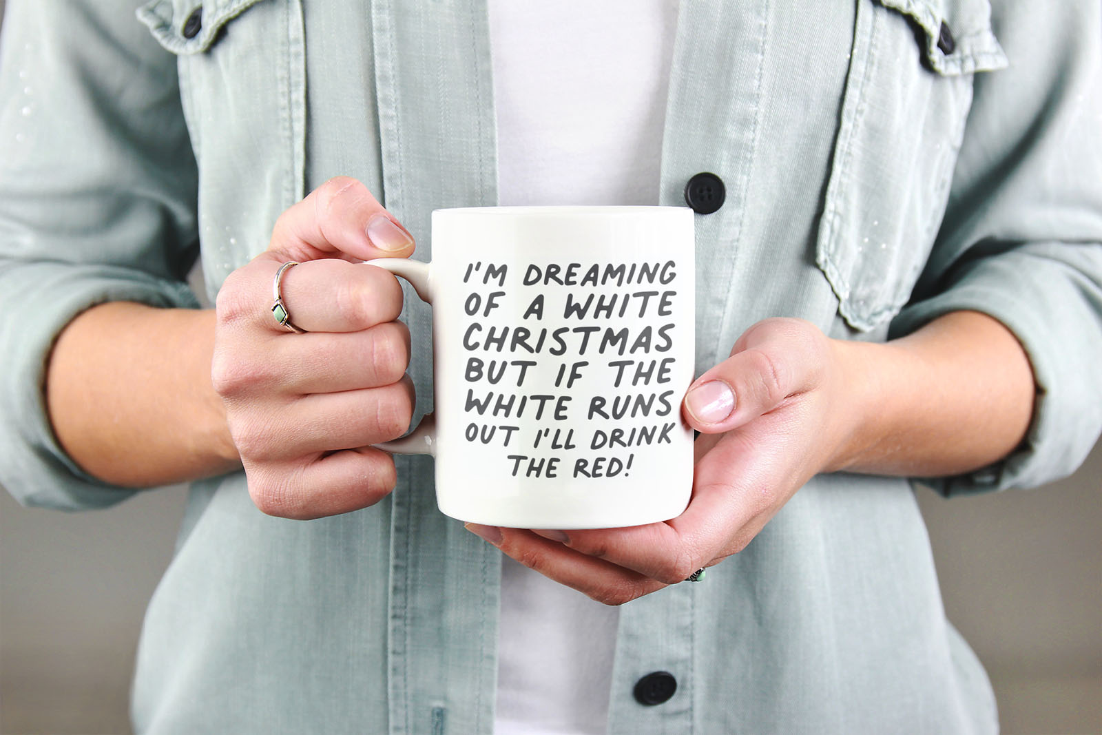 I'm Dreaming Of A White Christmas - Funny White Wine Gift Mug - Image 3