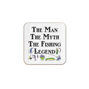 The Man. The Myth. The Fishing Legend - Funny Grandad Dad Retirement Single Coaster