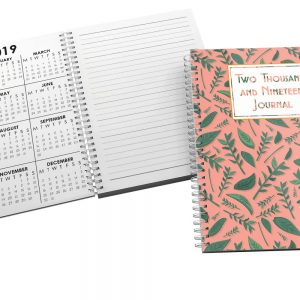 2019 Journal Floral Seamless Leaf Pattern Design - Notebook