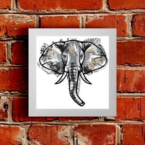 A beautiful, colourful and artistic Elephant Framed Picture.