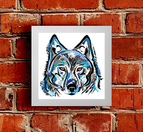 A beautiful, colourful and artistic Wolf Framed Picture.