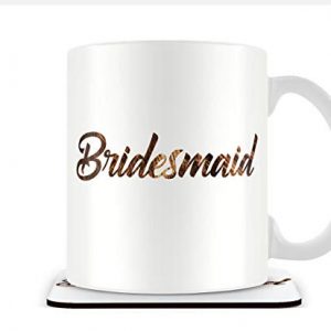 'Bridesmaid' Tortoiseshell Scripted Text - Mug & Coaster