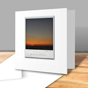 'Fly Away with me' Vintage Style Polaroid Image - Square Greeting Card