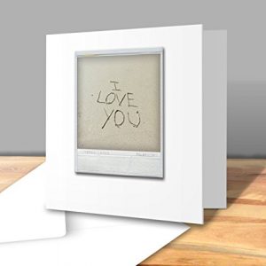 'I Love You' Written in The Sand - Original Photography - Square Greeting Card