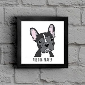 'The dog father' Original illustrated French Bulldog art print - Black