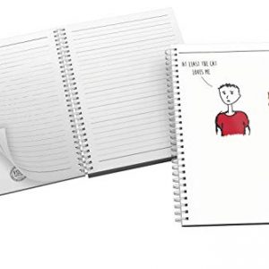 'at Least The cat Loves me' Funny Illustrated Design - Notebook
